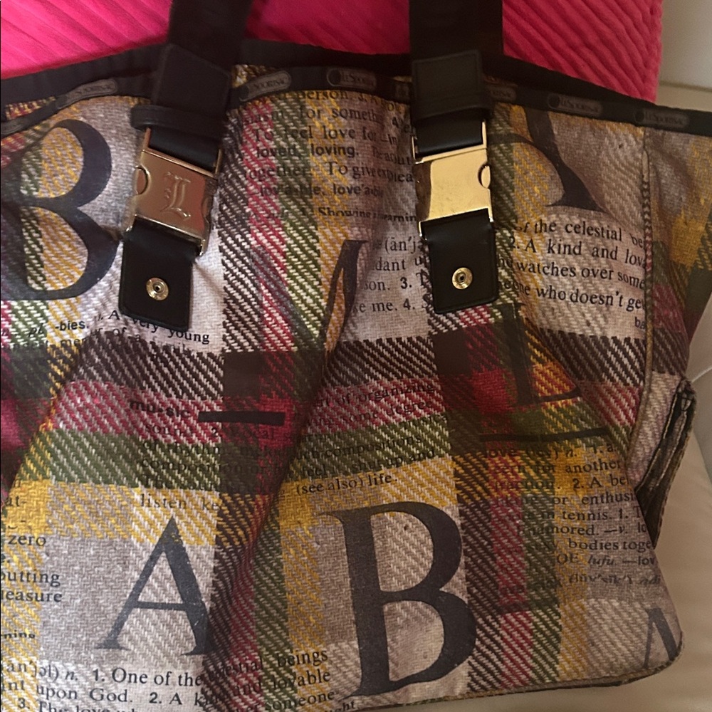 L.A.M.B. Colorful Plaid Tote